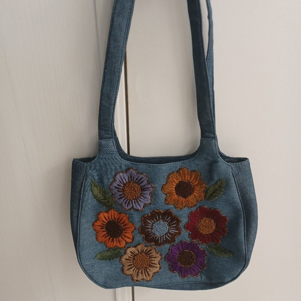 Cappelli straworld denim shoulder bag
